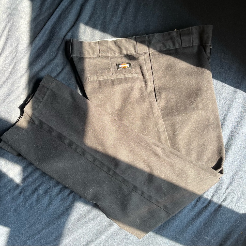 Dickies straight fit black trousers